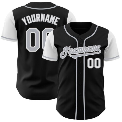TwoTone0183 Custom Black Gray-White Authentic Two Tone Baseball Jersey
