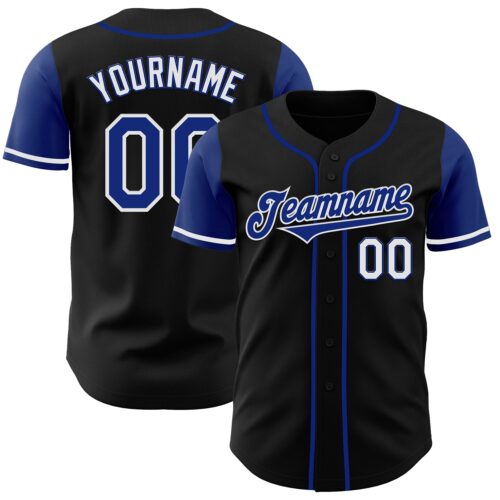 TwoTone0197 Custom Black Royal-White Authentic Two Tone Baseball Jersey