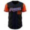 Custom Black Royal-Orange Authentic Two Tone Baseball Jersey