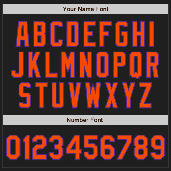 Custom Black Orange-Purple Authentic Two Tone Baseball Jersey