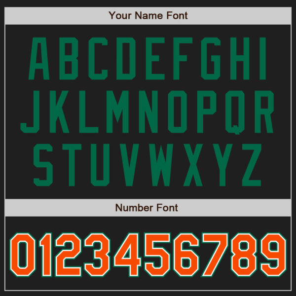 Custom Black Orange-Kelly Green Authentic Two Tone Baseball Jersey
