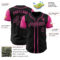 Custom Black Pink Authentic Two Tone Baseball Jersey