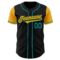 Custom Black Gold-Teal Authentic Two Tone Baseball Jersey