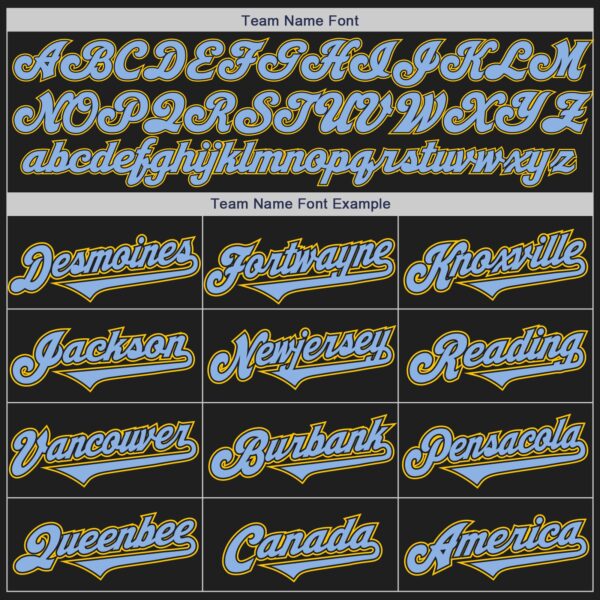 Custom Black Light Blue-Yellow Authentic Two Tone Baseball Jersey