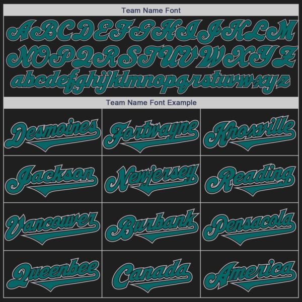 Custom Black Teal-Gray Authentic Two Tone Baseball Jersey