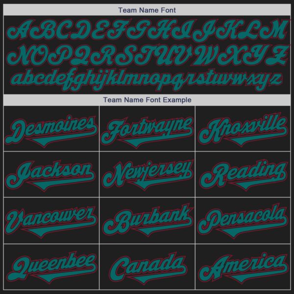 Custom Black Teal-Crimson Authentic Two Tone Baseball Jersey