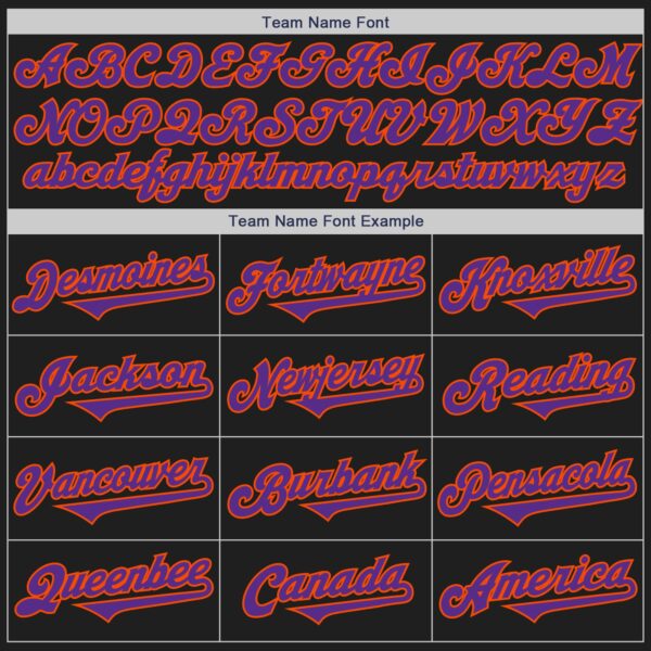 Custom Black Purple-Orange Authentic Two Tone Baseball Jersey