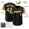 Custom Black Old Gold-White Authentic Two Tone Baseball Jersey
