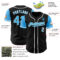 Custom Black Sky Blue-White Authentic Two Tone Baseball Jersey