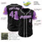 Custom Black Medium Purple-White Authentic Two Tone Baseball Jersey