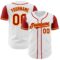 Custom White Red-Gold Authentic Two Tone Baseball Jersey