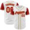 Custom White Red-Old Gold Authentic Two Tone Baseball Jersey