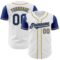 Custom White Royal-Old Gold Authentic Two Tone Baseball Jersey
