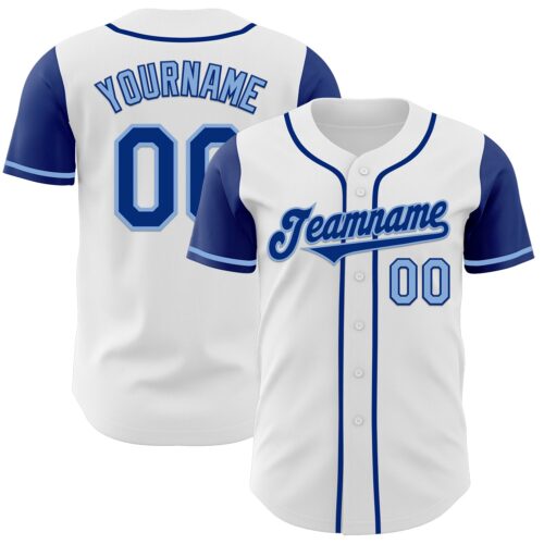 TwoTone0360 Custom White Royal-Light Blue Authentic Two Tone Baseball Jersey