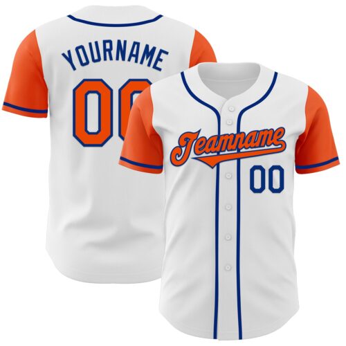 TwoTone0361 Custom White Orange-Royal Authentic Two Tone Baseball Jersey