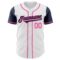 Custom White Navy-Pink Authentic Two Tone Baseball Jersey