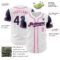 Custom White Navy-Pink Authentic Two Tone Baseball Jersey