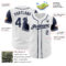 Custom White Navy-Gray Authentic Two Tone Baseball Jersey
