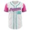 Custom White Pink-Teal Authentic Two Tone Baseball Jersey