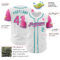 Custom White Pink-Teal Authentic Two Tone Baseball Jersey