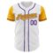 Custom White Gold-Purple Authentic Two Tone Baseball Jersey