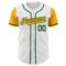 Custom White Gold-Green Authentic Two Tone Baseball Jersey