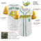 Custom White Gold-Kelly Green Authentic Two Tone Baseball Jersey
