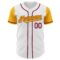 Custom White Gold-Crimson Authentic Two Tone Baseball Jersey