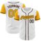 Custom White Gold-Brown Authentic Two Tone Baseball Jersey