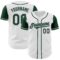 Custom White Green-Gray Authentic Two Tone Baseball Jersey