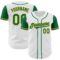 Custom White Kelly Green-Gold Authentic Two Tone Baseball Jersey