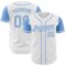 Custom White Light Blue Authentic Two Tone Baseball Jersey
