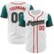 Custom White Teal-Red Authentic Two Tone Baseball Jersey