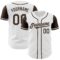 Custom White Brown Authentic Two Tone Baseball Jersey