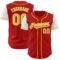 Custom Red Gold-White Authentic Two Tone Baseball Jersey