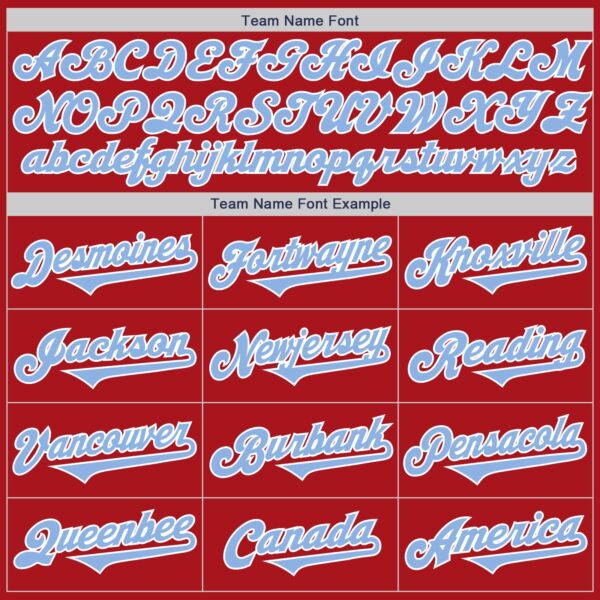 Custom Red Light Blue-White Authentic Two Tone Baseball Jersey