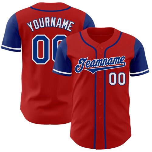 TwoTone0486 Custom Red Royal-White Authentic Two Tone Baseball Jersey