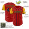 Custom Red Navy-Gold Authentic Two Tone Baseball Jersey