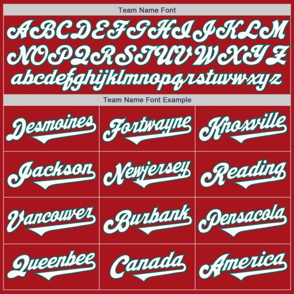 Custom Red White-Teal Authentic Two Tone Baseball Jersey