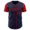 Custom Navy Red Authentic Two Tone Baseball Jersey