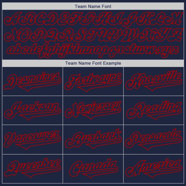 Custom Navy Red Authentic Two Tone Baseball Jersey