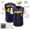 Custom Navy Gold-White Authentic Two Tone Baseball Jersey
