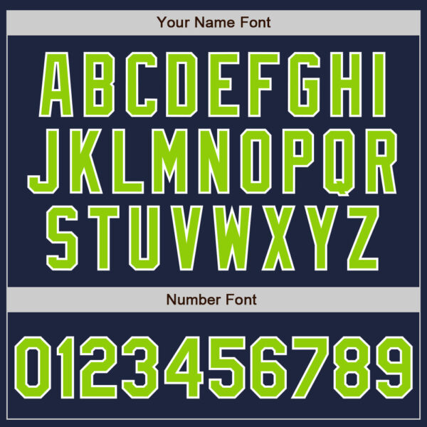 Custom Navy Neon Green-White Authentic Two Tone Baseball Jersey