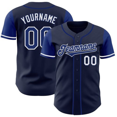 TwoTone0523 Custom Navy Royal-White Authentic Two Tone Baseball Jersey