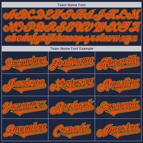Custom Navy Orange-Gold Authentic Two Tone Baseball Jersey