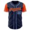 Custom Navy Orange-Light Blue Authentic Two Tone Baseball Jersey