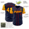 Custom Navy Gold-Red Authentic Two Tone Baseball Jersey