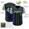 Custom Navy Gray-Neon Green Authentic Two Tone Baseball Jersey