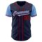 Custom Navy Light Blue-Red Authentic Two Tone Baseball Jersey
