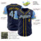 Custom Navy Light Blue-Yellow Authentic Two Tone Baseball Jersey